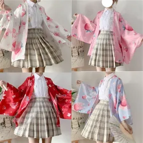 Billowy Strawberry Wind Bunny    Cardigan Top Kawaii Academia Y2K Cottagecore Coquette Fairycore Dollette Princesscore