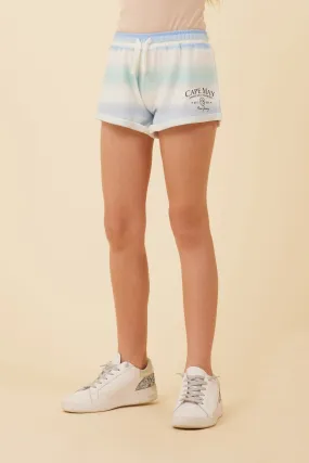 Blue Skies Ombre Tie Dye Hacci Tacked Short