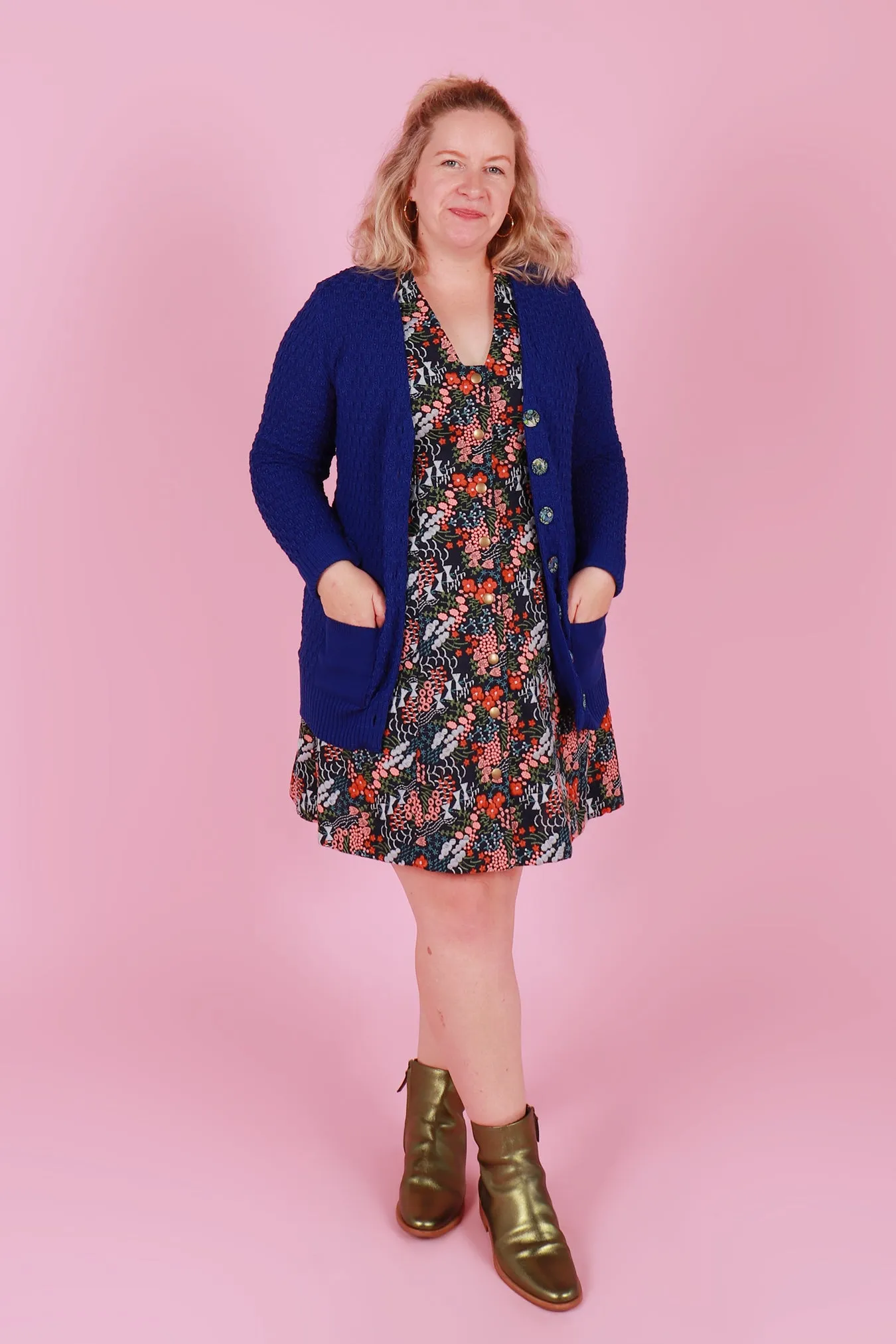Cosy Clementine Cardie Electric Blue