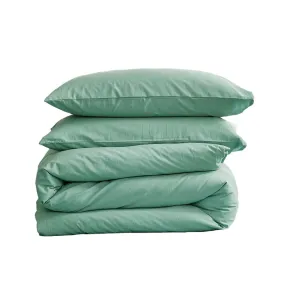 Deluxe Duvet Cover Quilt Set Flat Cover Pillow Case Essential Green Double