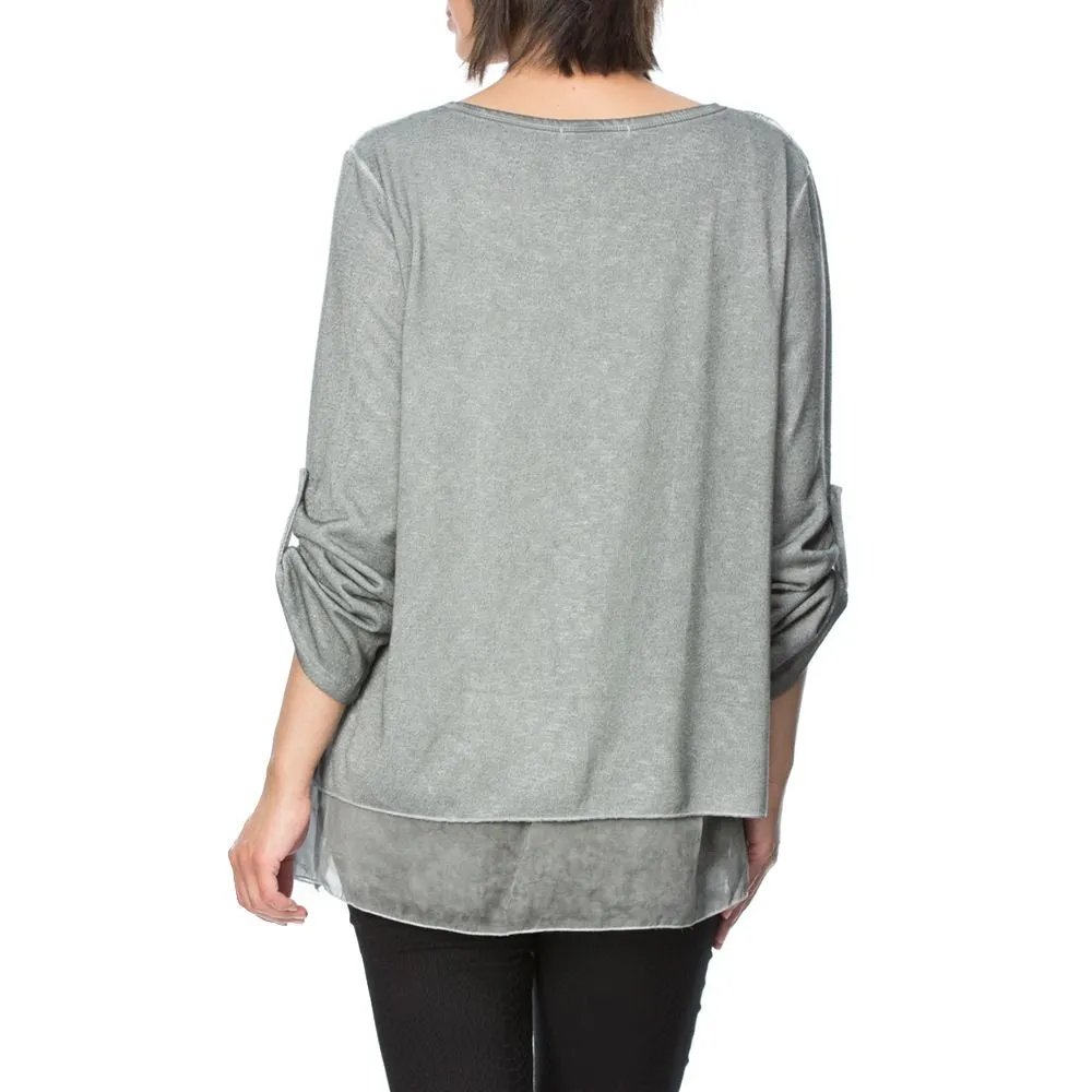 Embroidered Layered Top