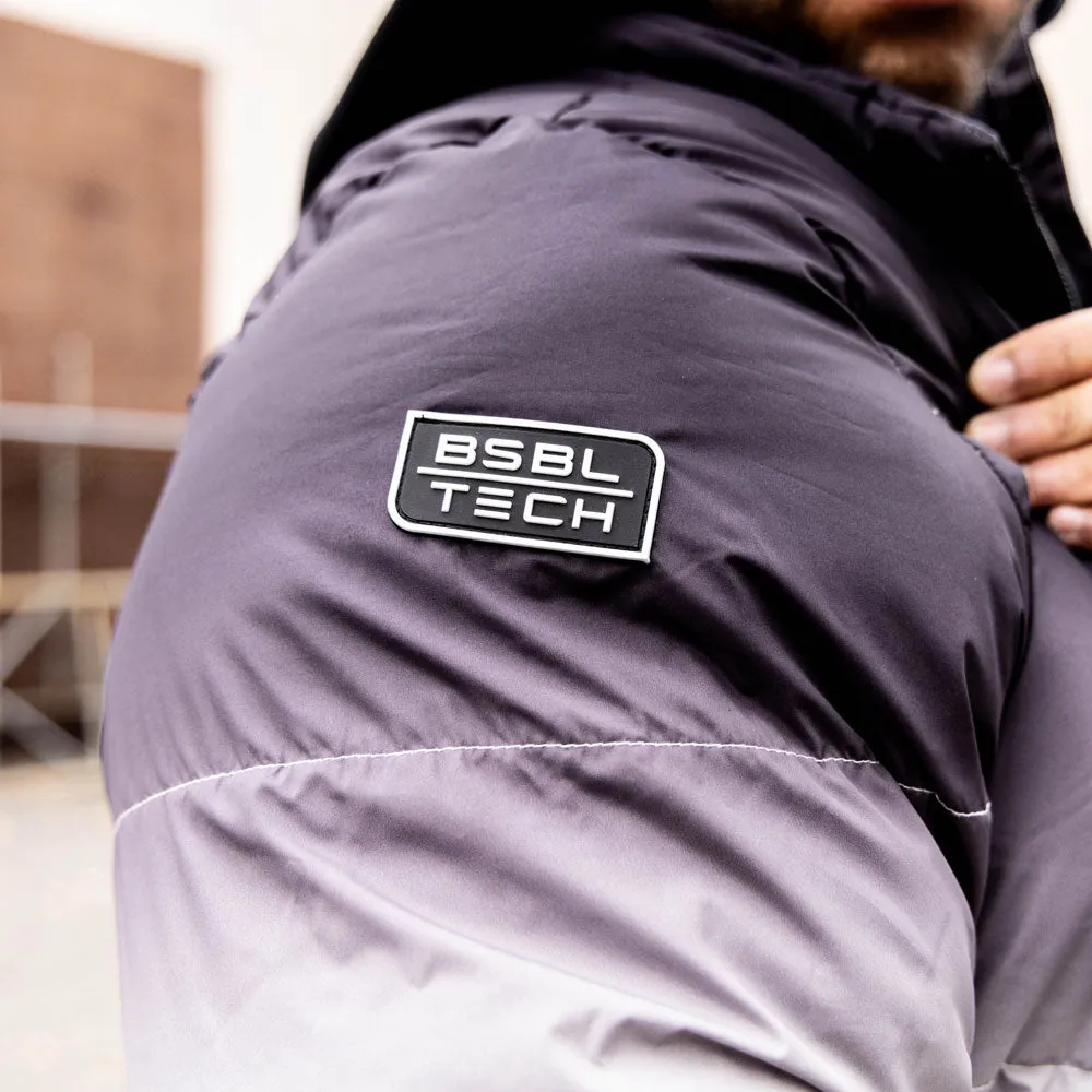 Gradient Full Zip Puffer Jacket - Black/White