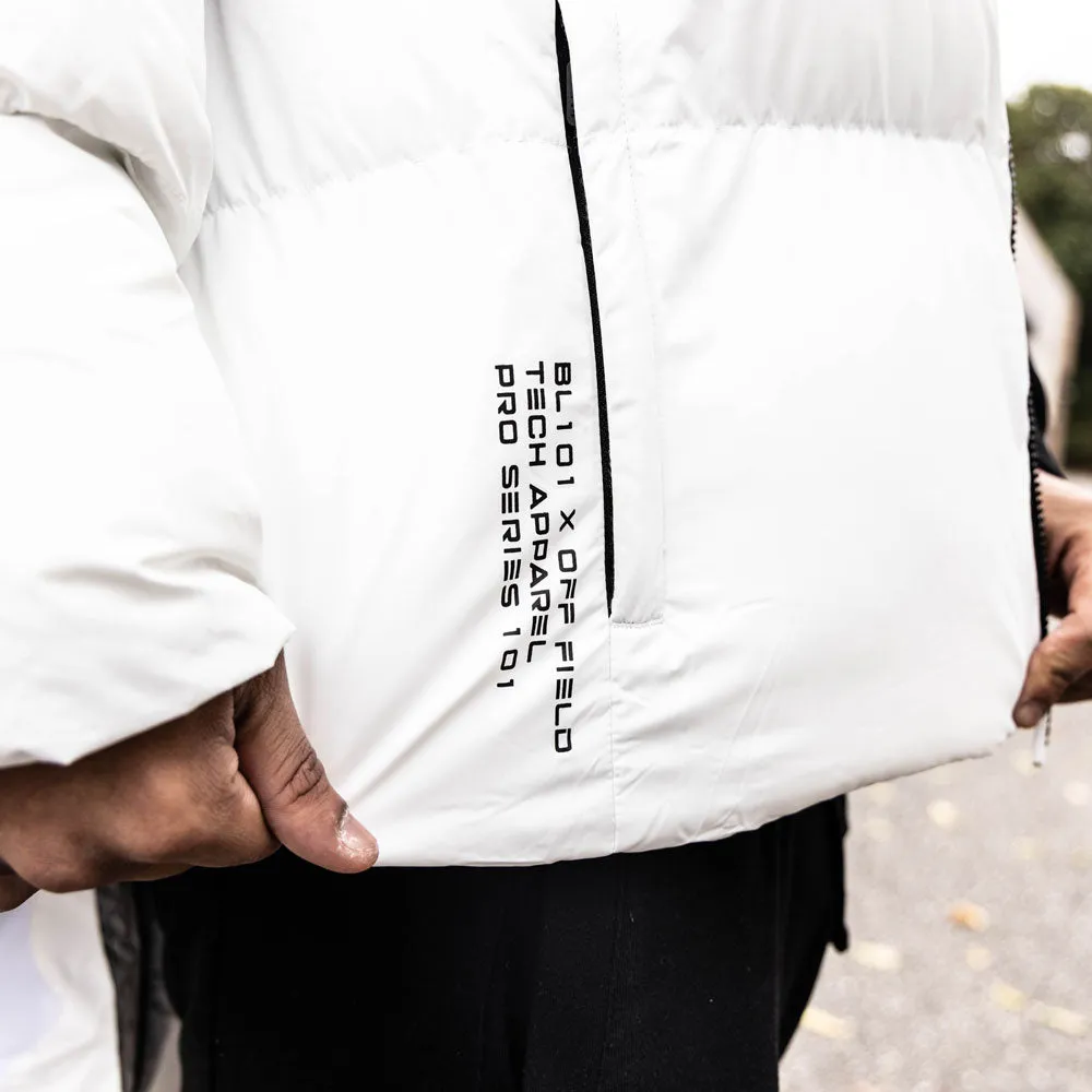 Gradient Full Zip Puffer Jacket - Black/White