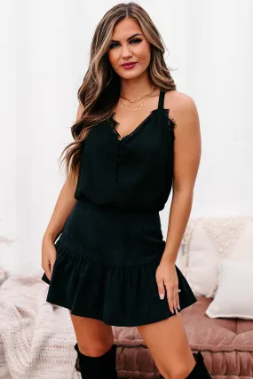 Hot Gossip Lace Trim Bodysuit (Black)