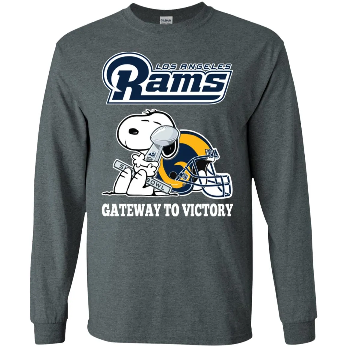 Los Angeles Rams Gateway To Victory Super Bowl 2019 Snoopy Football Nfl Men Long Sleeve Shirt