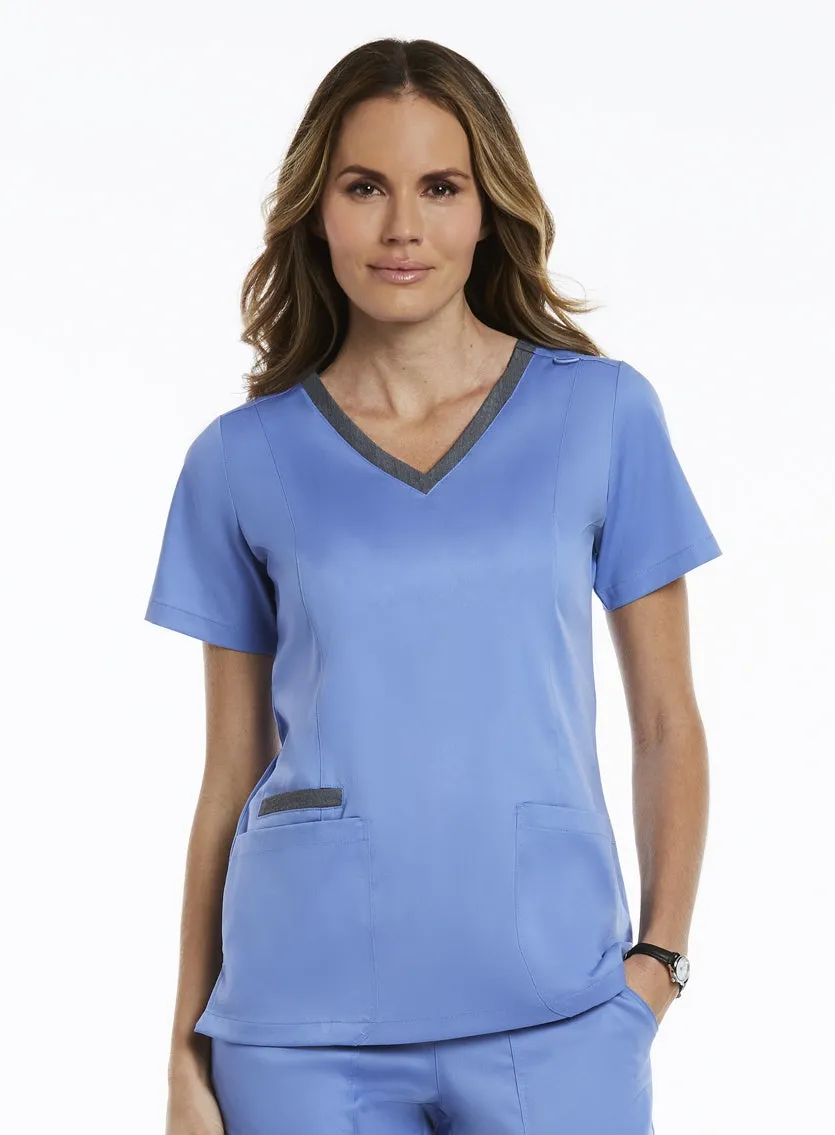 Matrix Contrast Double V-Neck Top