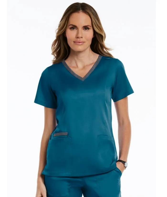 Matrix Contrast Double V-Neck Top