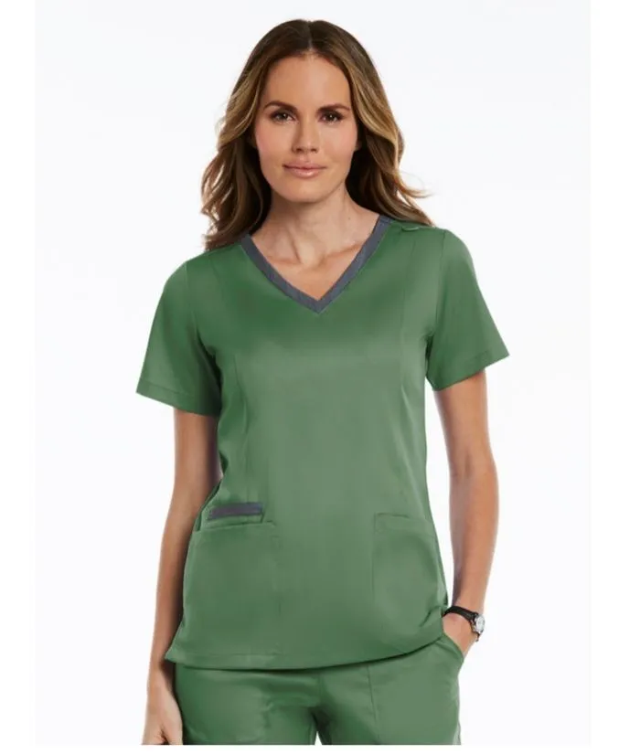 Matrix Contrast Double V-Neck Top