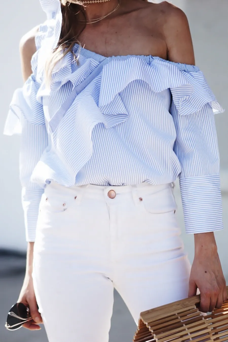 One-Shoulder Layered Ruffle Top
