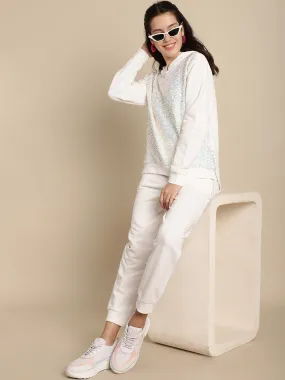 Sequinned Hoodie Sweatshirt With Jogger