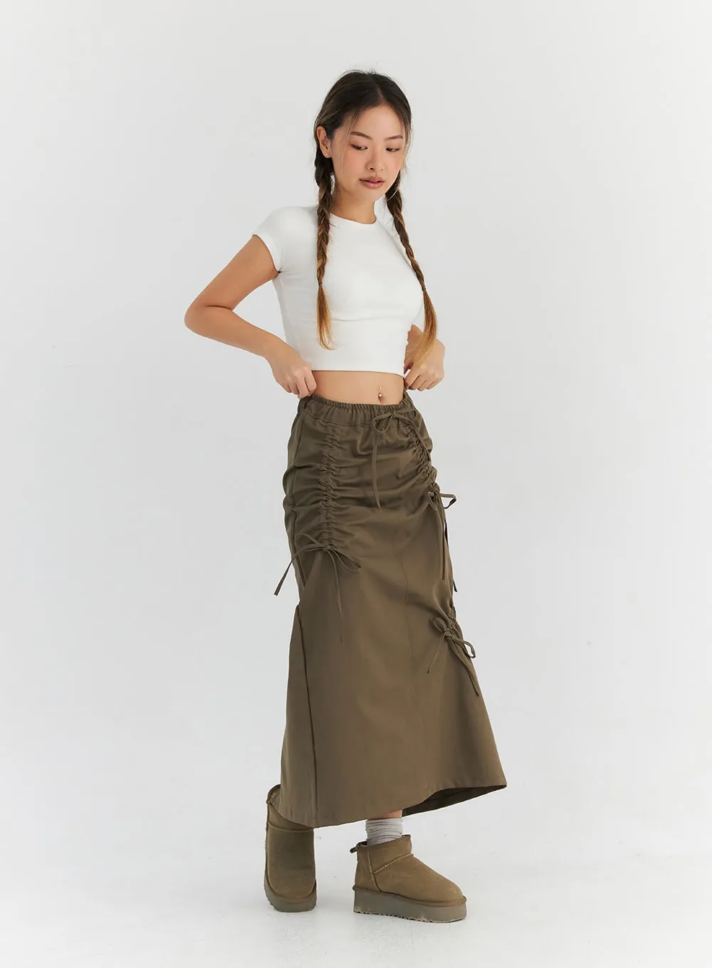 Shirring Maxi Skirt CN310