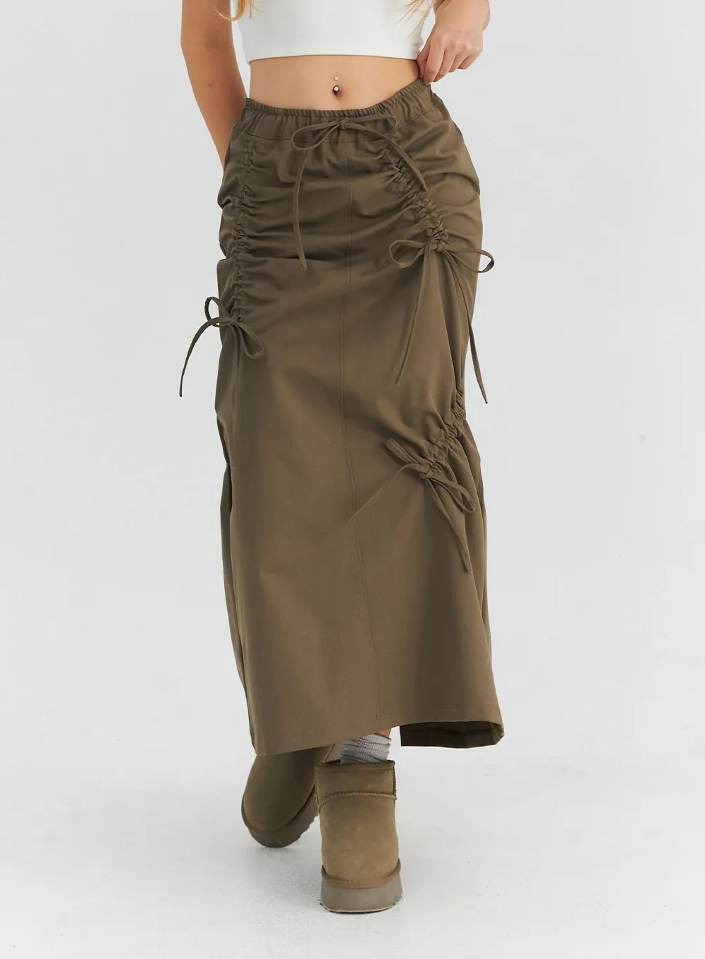 Shirring Maxi Skirt CN310