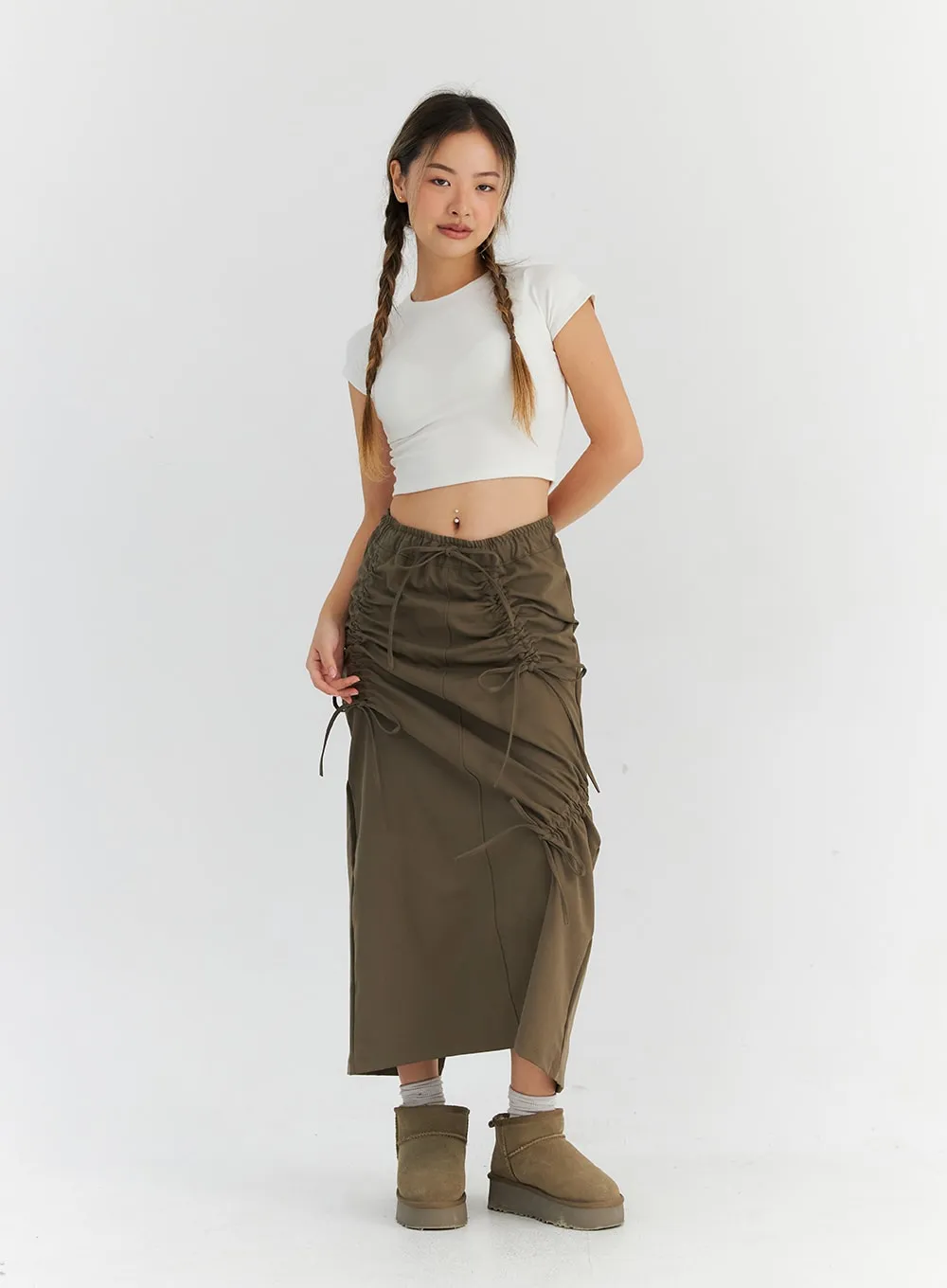 Shirring Maxi Skirt CN310