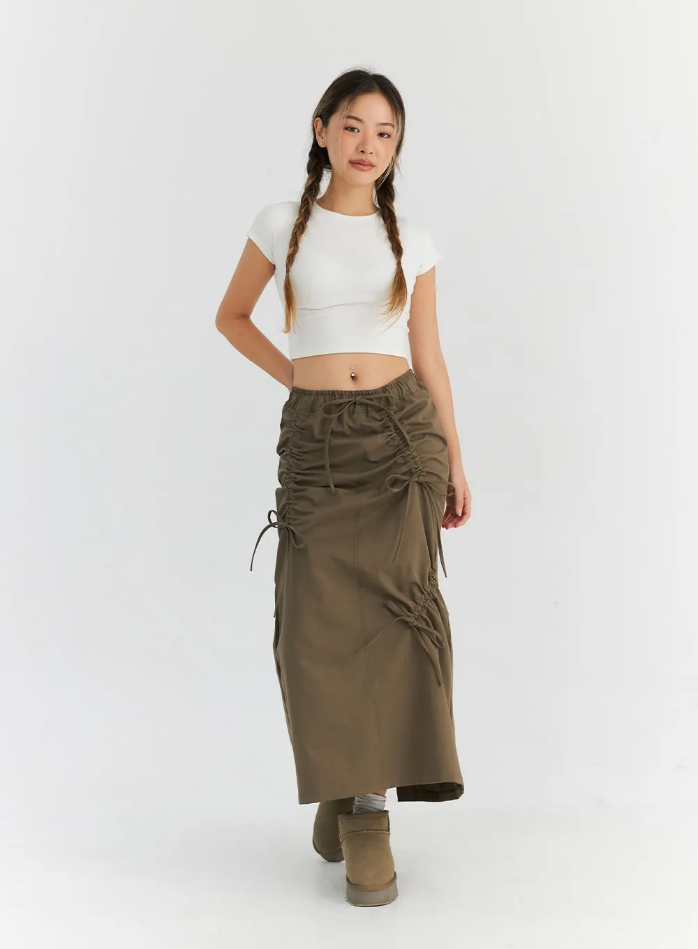 Shirring Maxi Skirt CN310