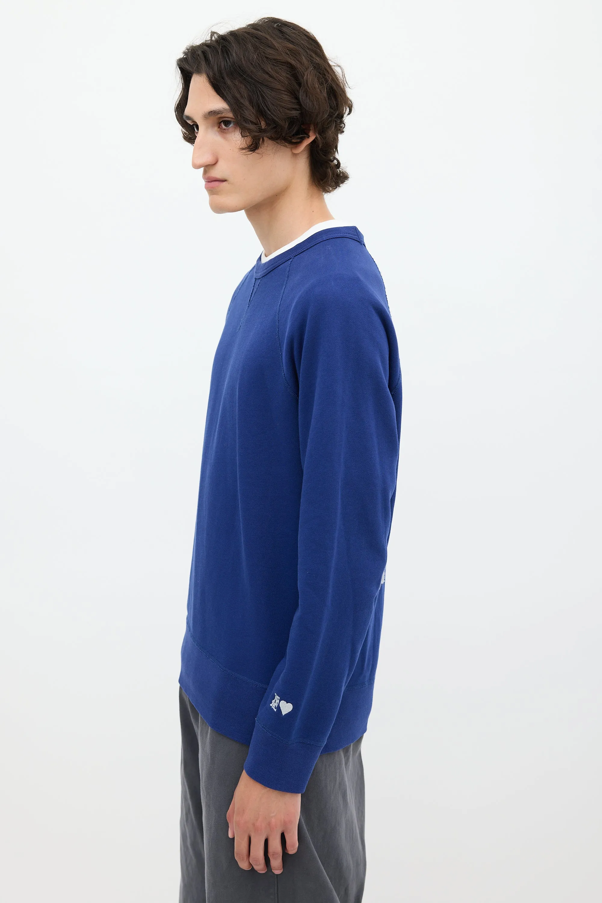 SS13 Blue College Horn Crewneck
