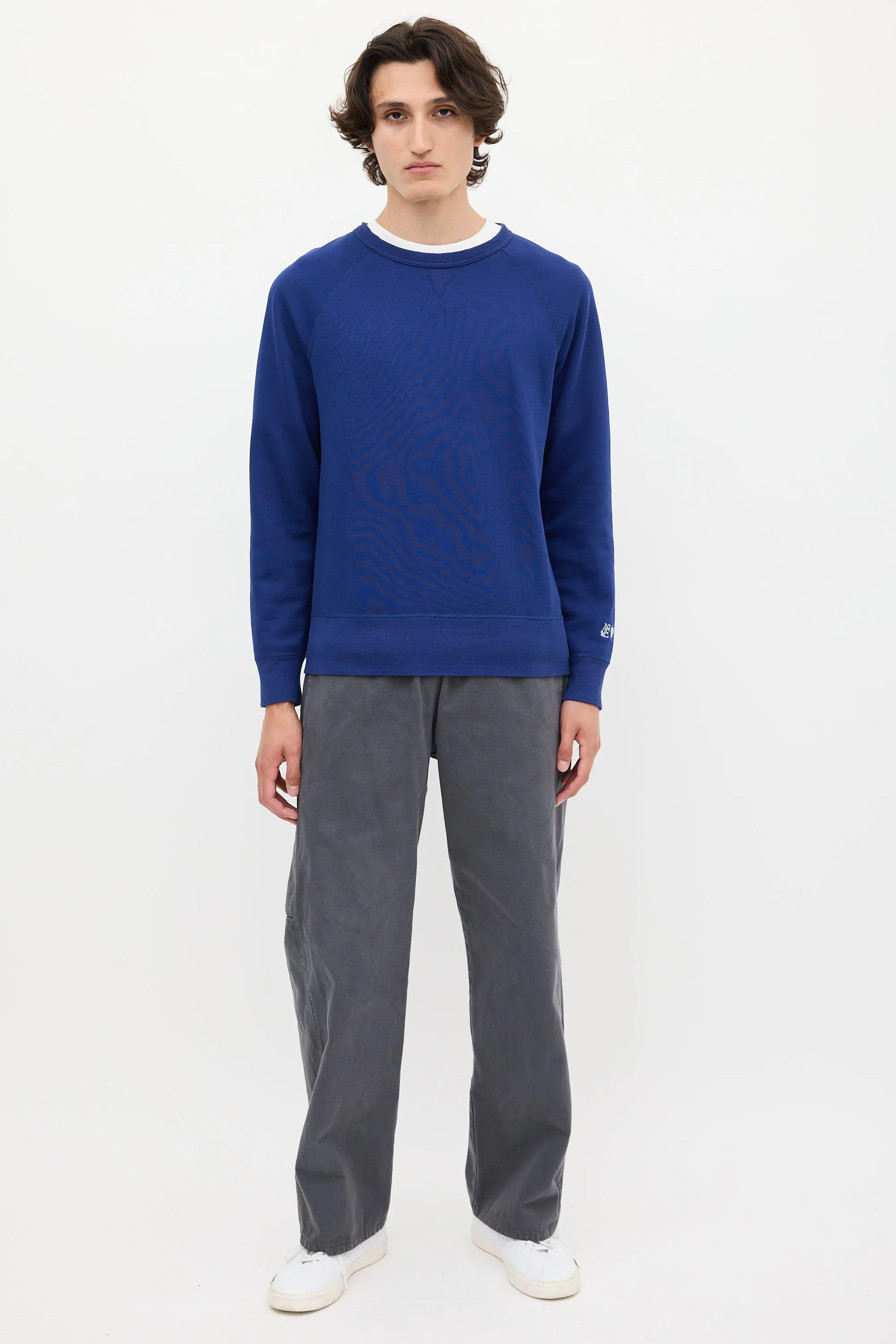 SS13 Blue College Horn Crewneck