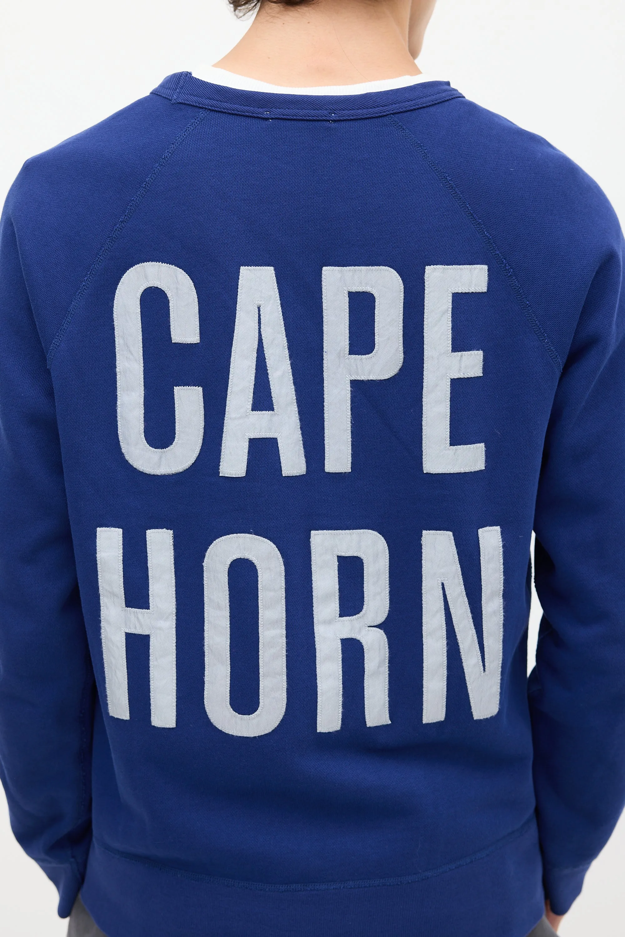 SS13 Blue College Horn Crewneck