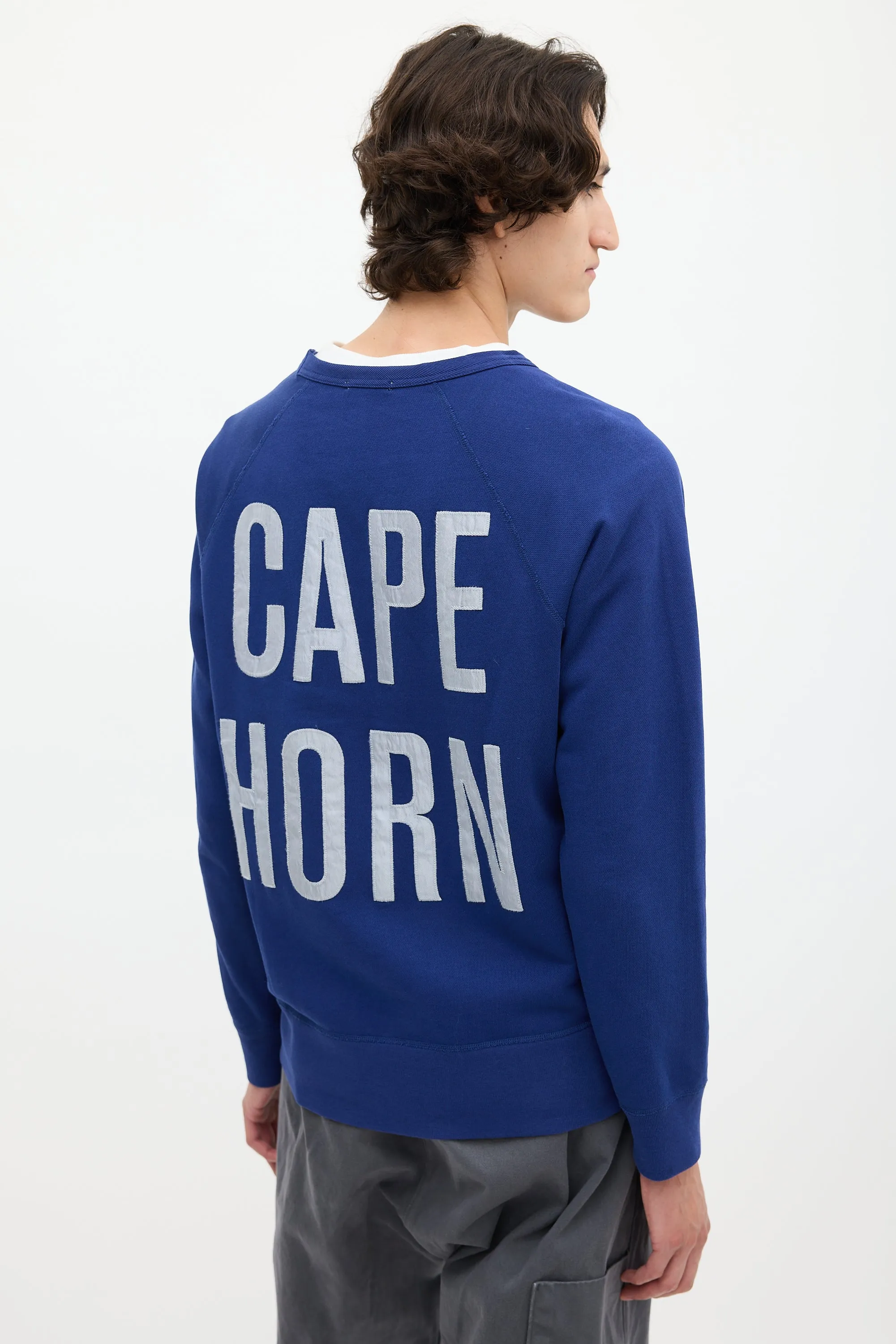 SS13 Blue College Horn Crewneck
