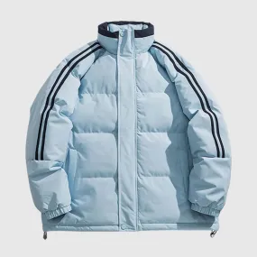 Striped Sleeve Puffer Jacket