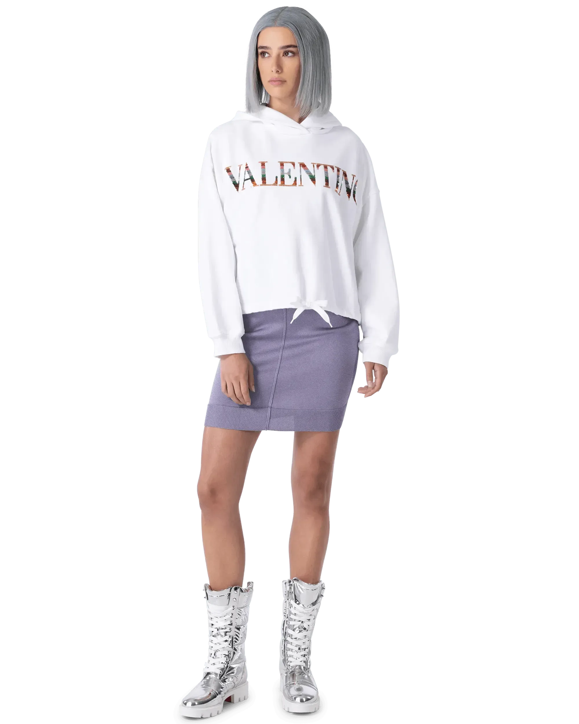 Valentino Logo Embroidered Hoodie