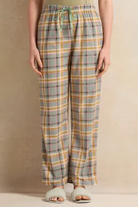 Women Beige Checkered Pyjama Bottom