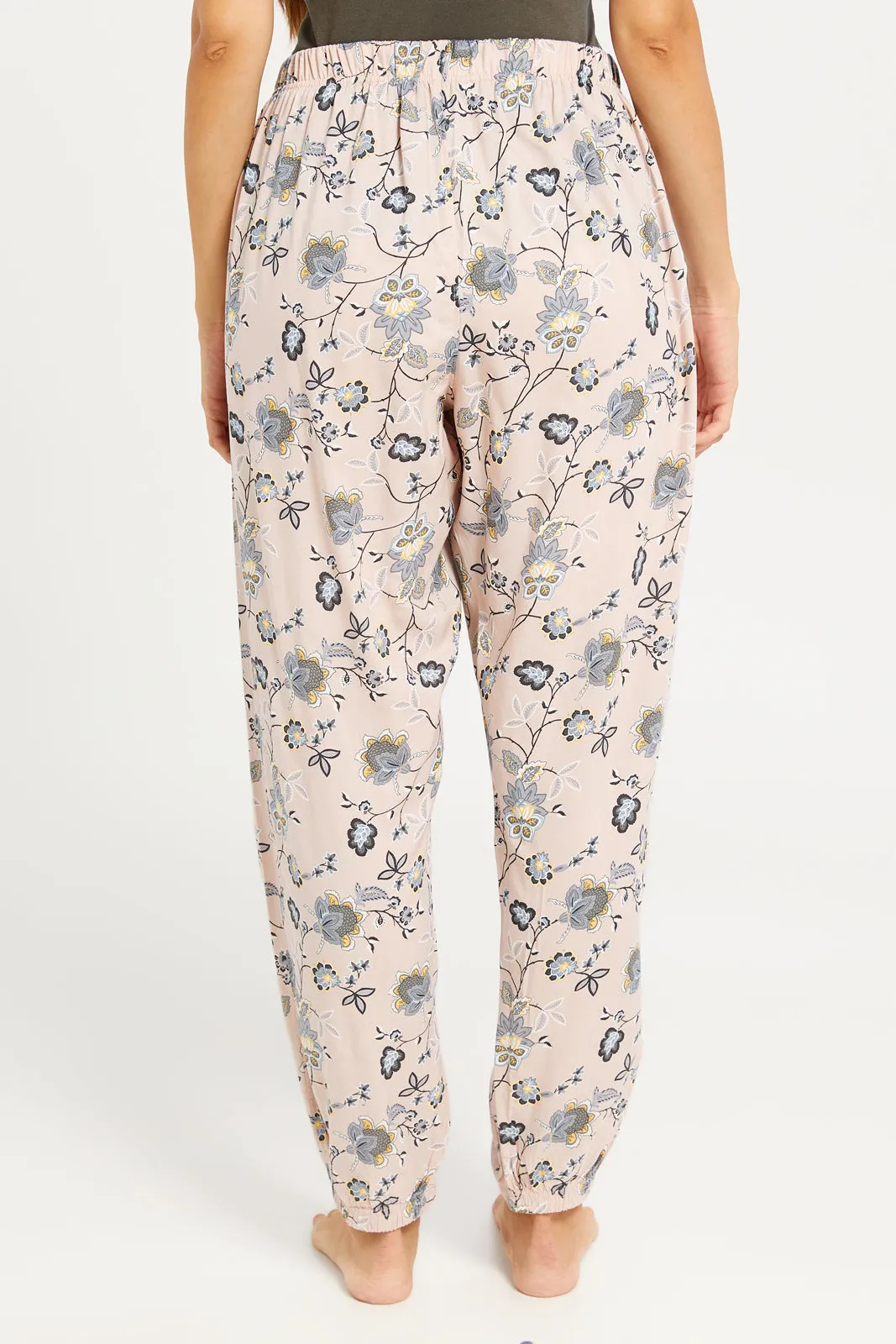 Women Beige Woven Pyjama Bottom