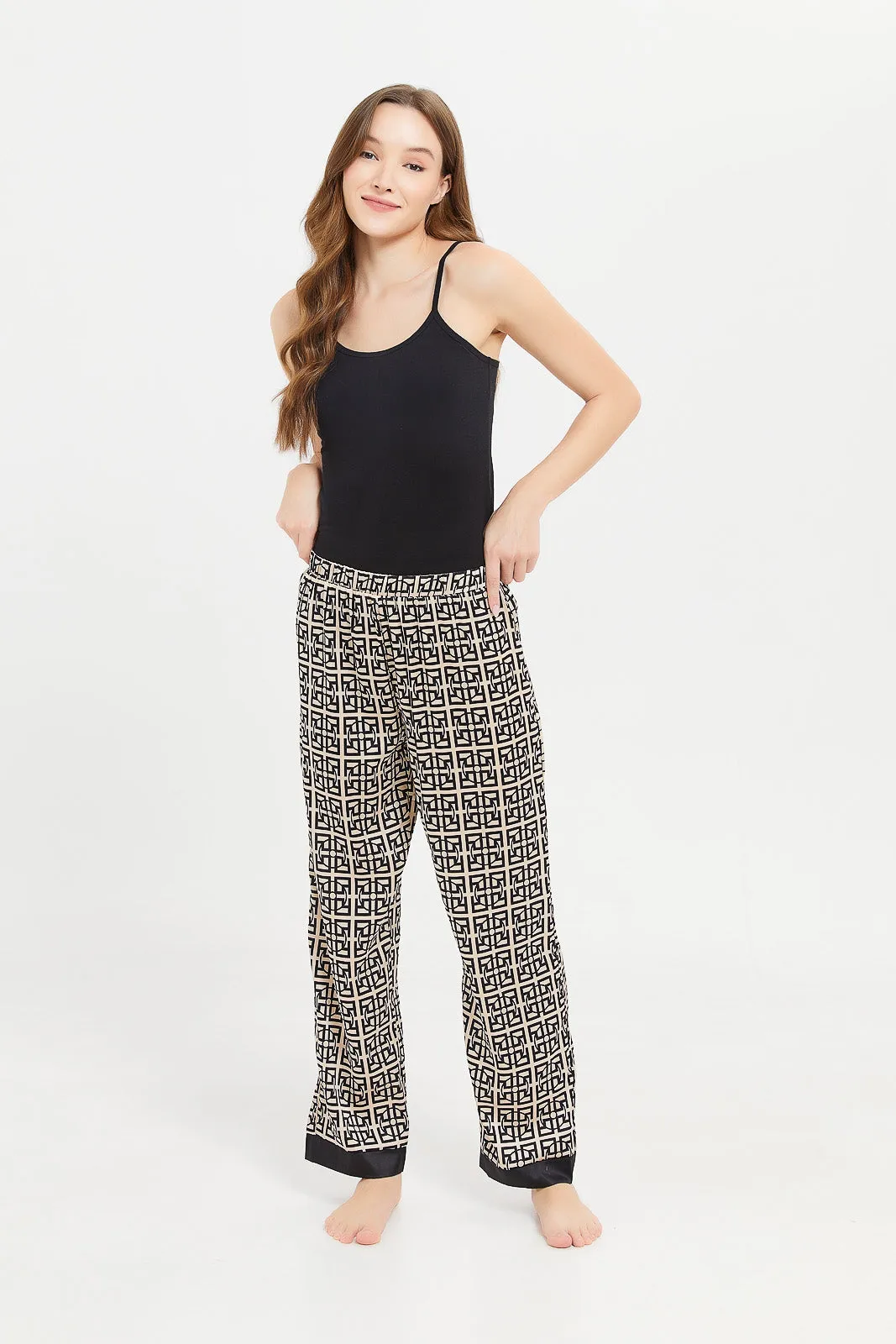 Women Brown Printed Pyjama Bottom