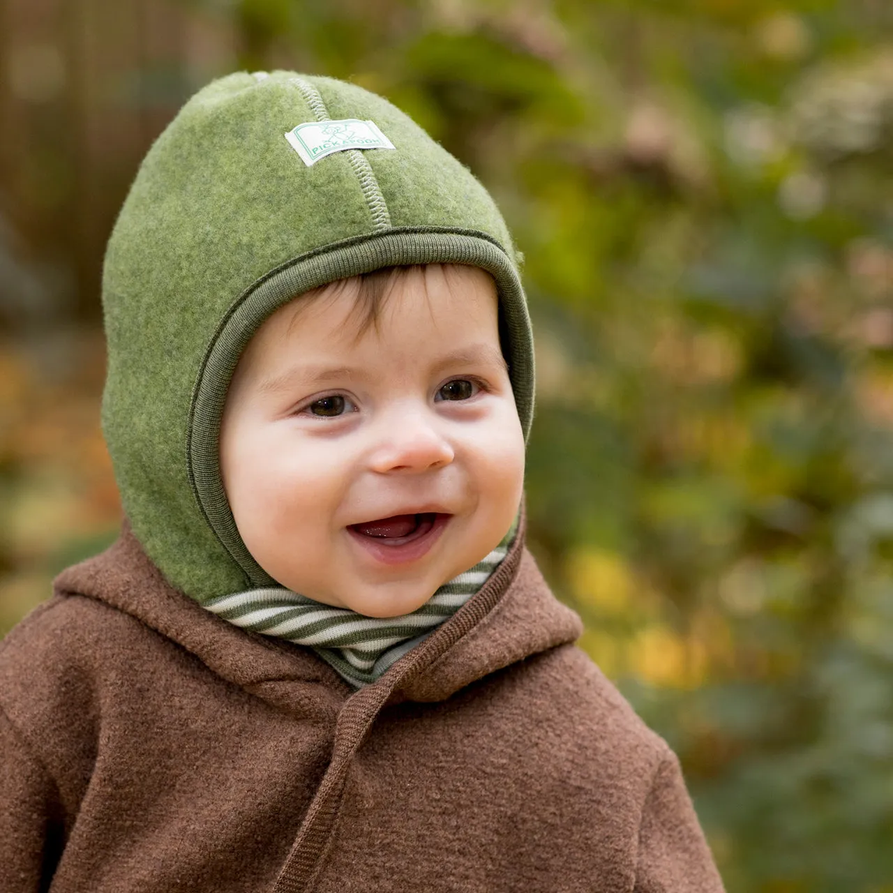 Wool Fleece Balaclava with Stripy Neck Warmer (1-10y)